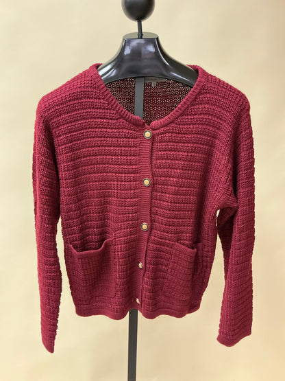 SHORT BUTTON UP SWEATER (W20508601