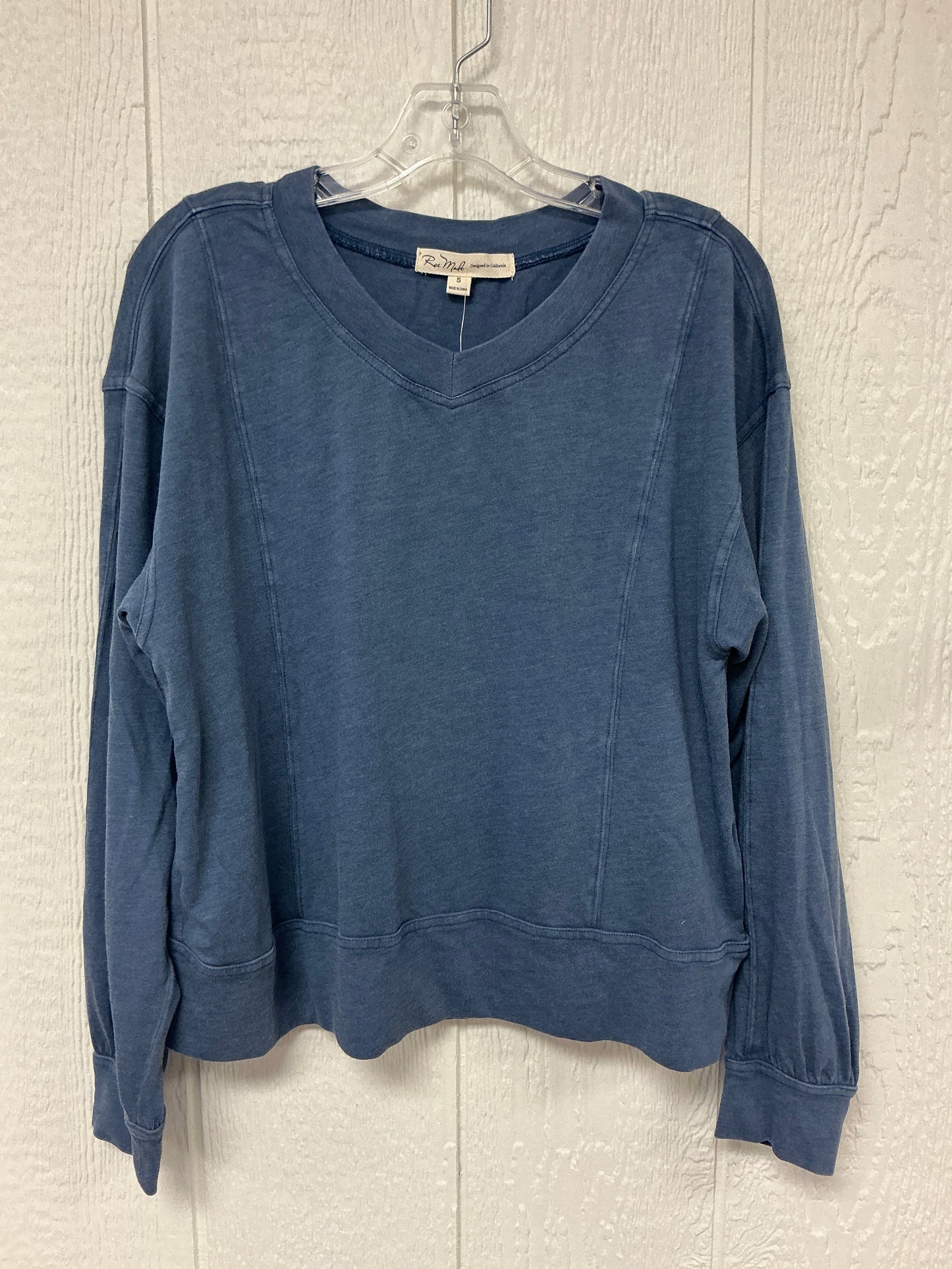 BLUE LONG SLV TOP