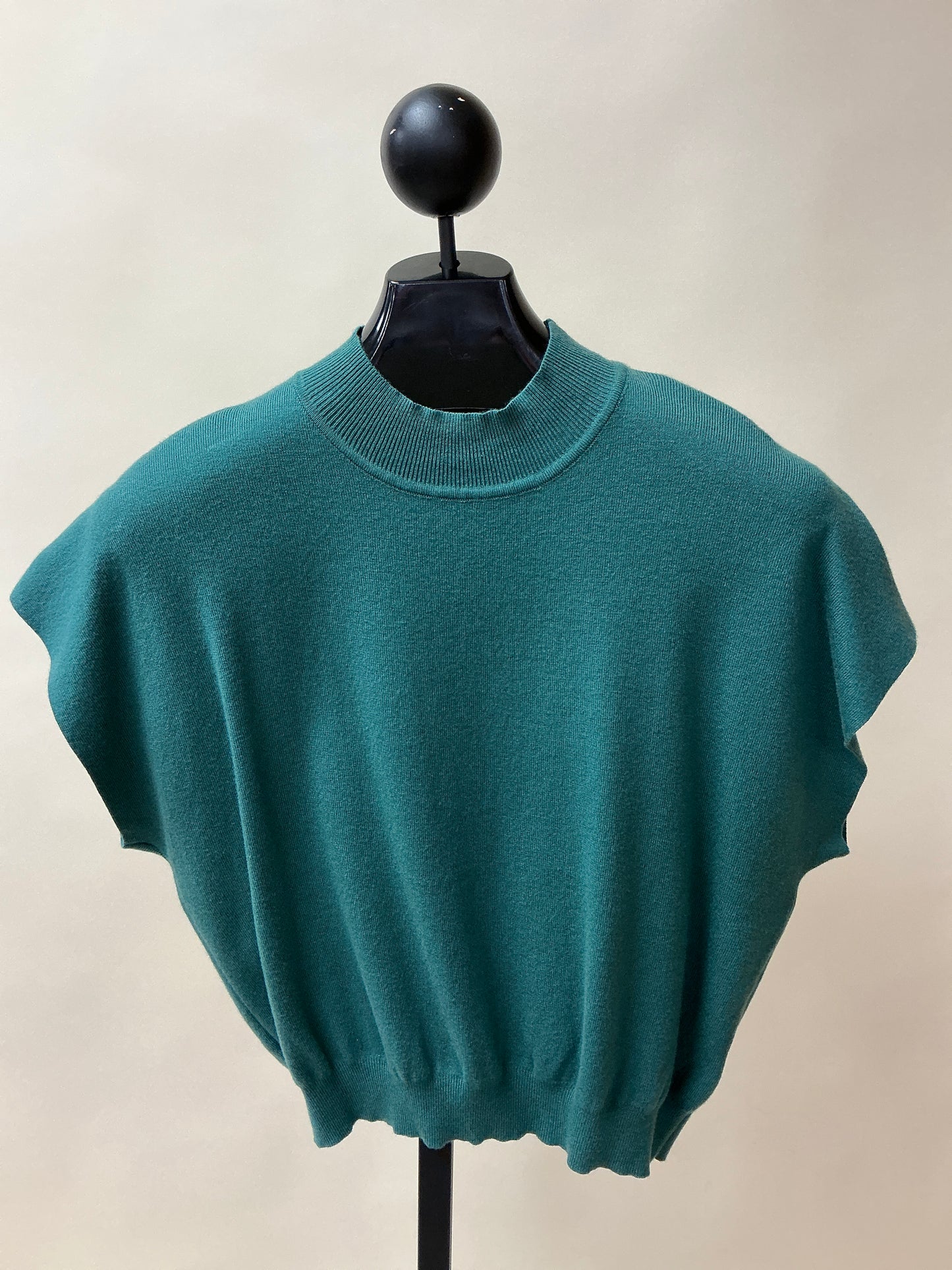 Mock Neck Short Sleeve Sweater Top