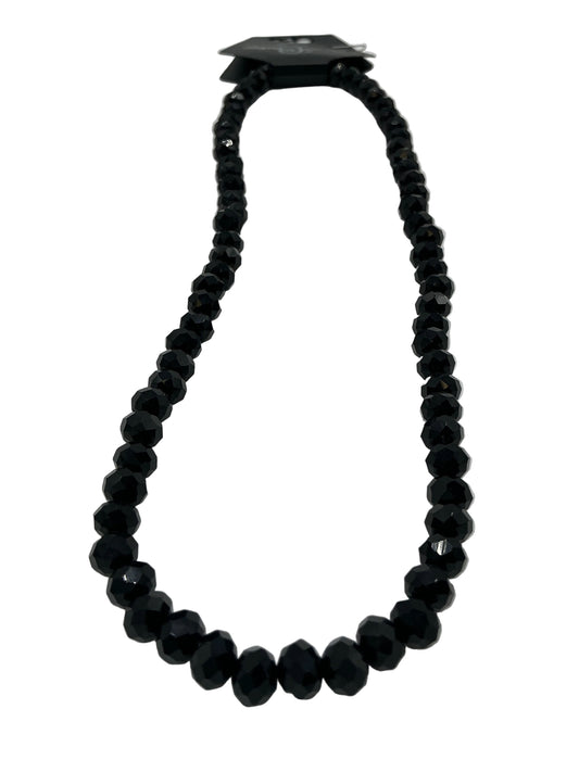 18" BLACK CRYSTAL STRETCH NECKLACE