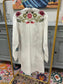 EMB WHITE LONG SLV DRESS