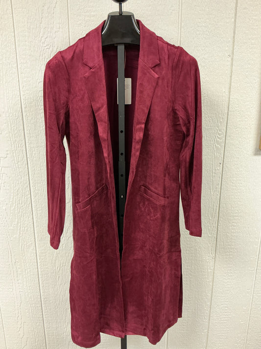Burgundy Faux Suede Duster