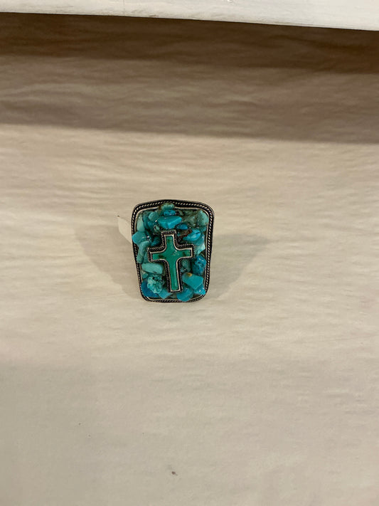 CROSS TURQUOISE RING