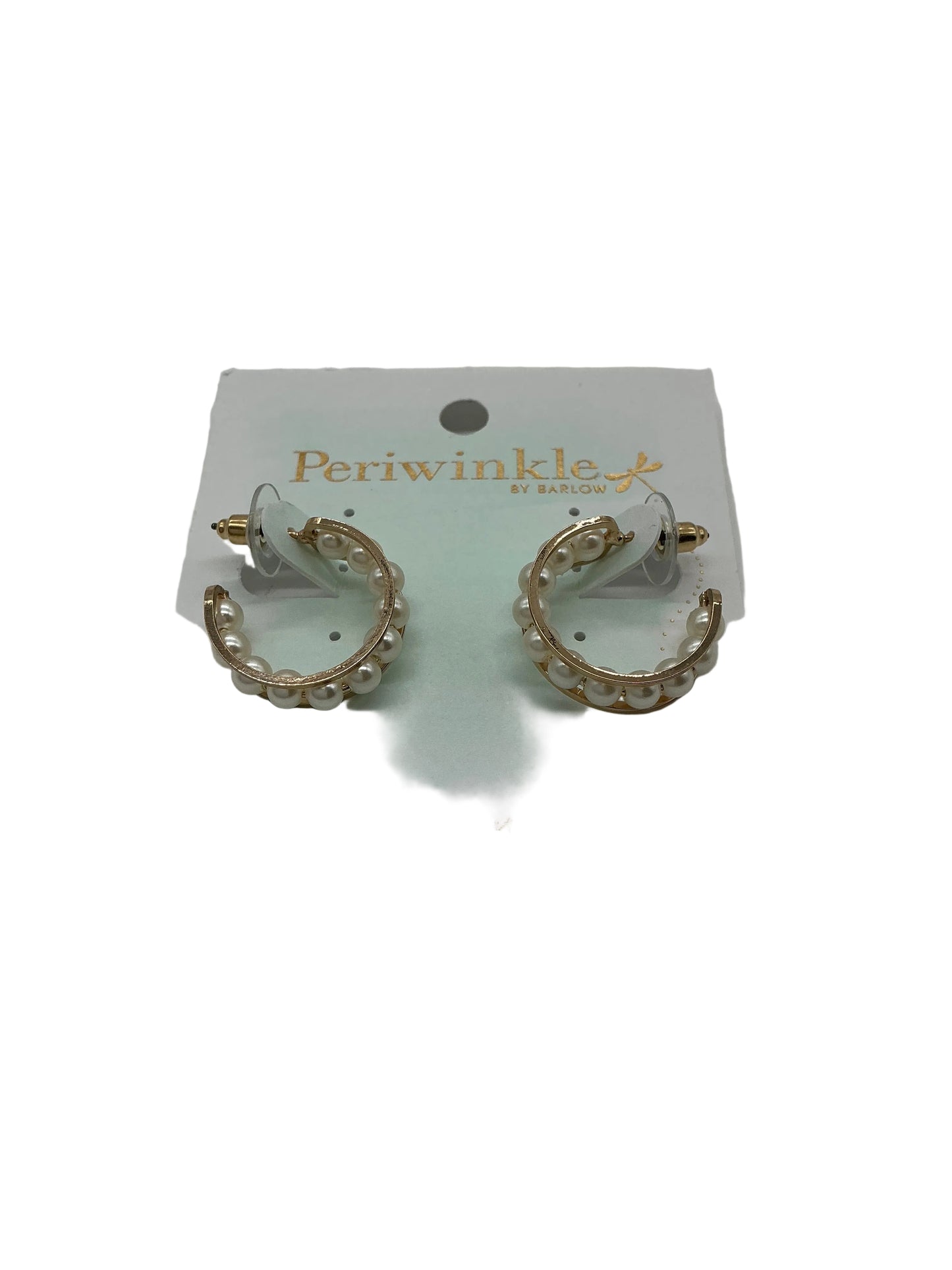 GOLD HOOP/PEARL EARR