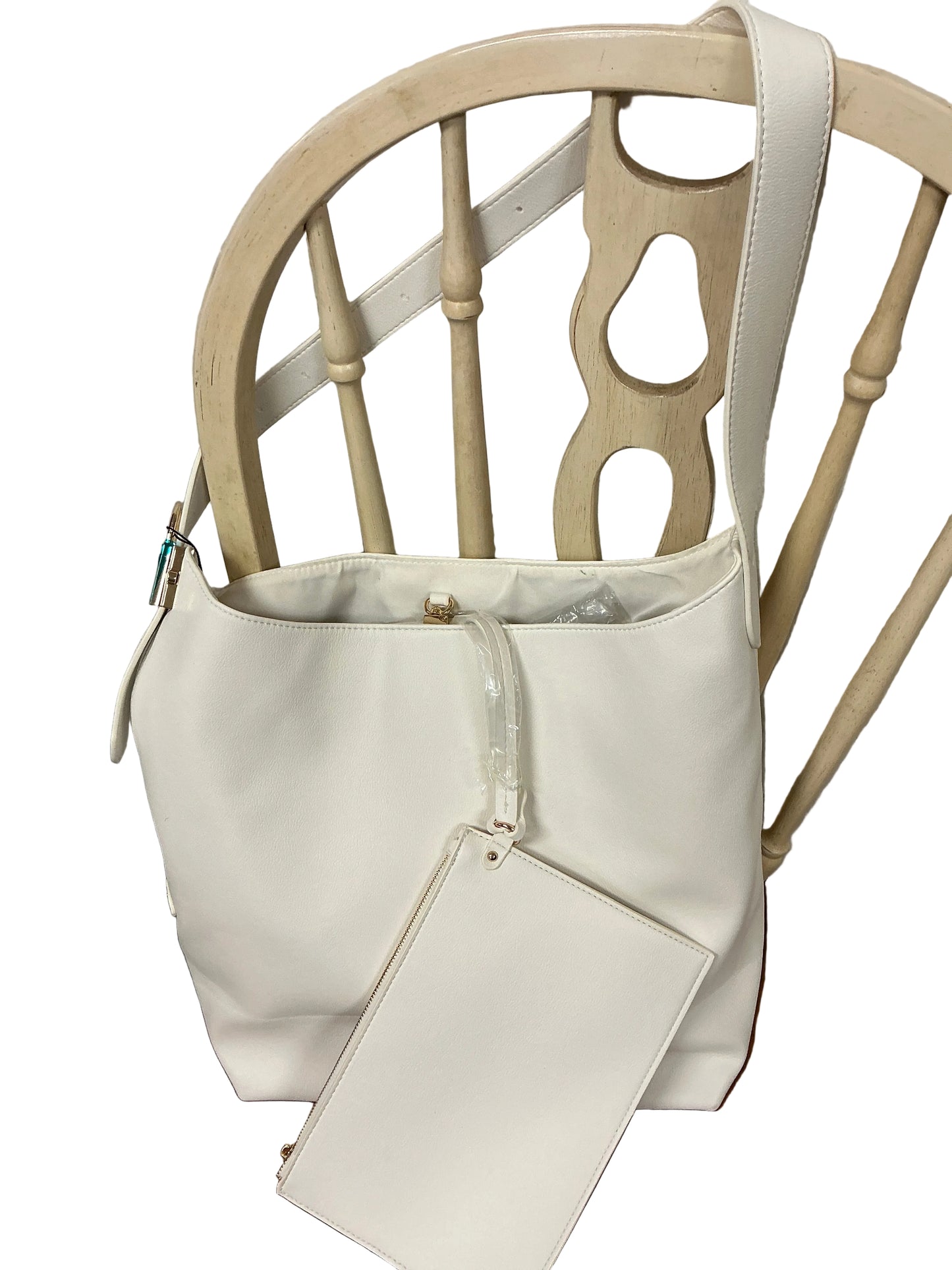 WHITE CLARA SHOULDER HANDBAG