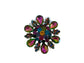 Floral Glass Stone Pin Brooch