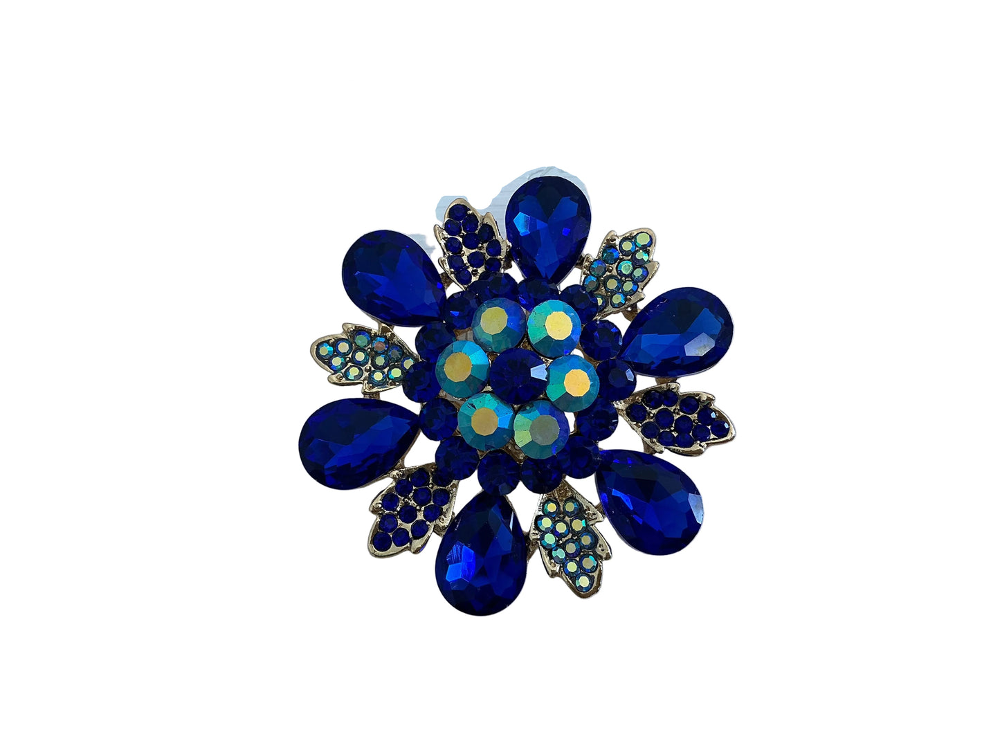 Floral Glass Stone Pin Brooch