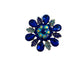 Floral Glass Stone Pin Brooch