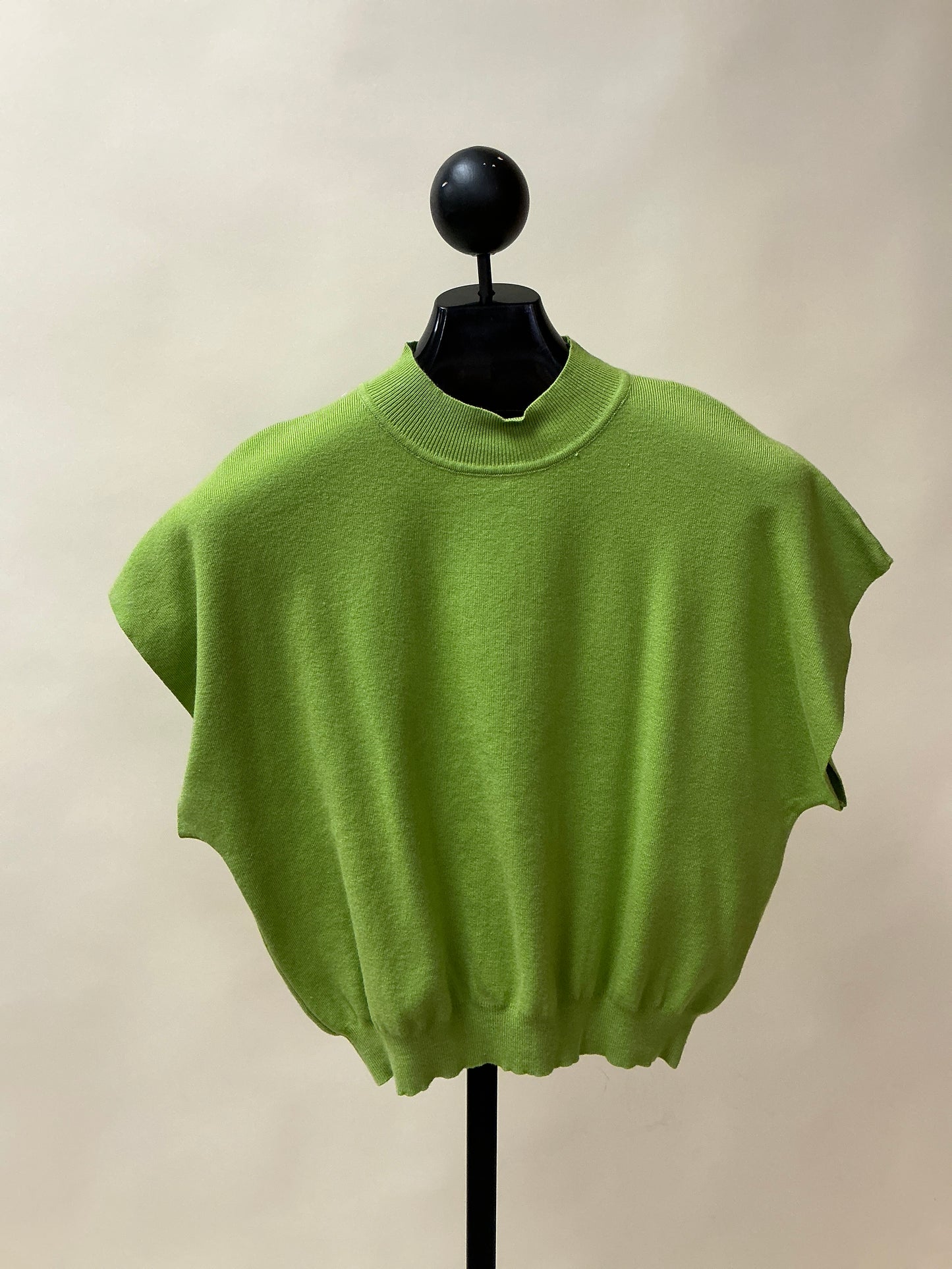 Mock Neck Short Sleeve Sweater Top