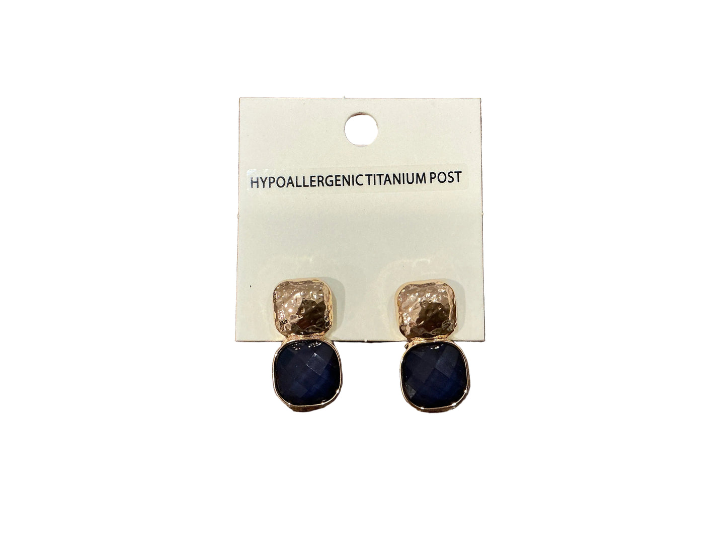 DUBL METAL/STONE EARRING(08694