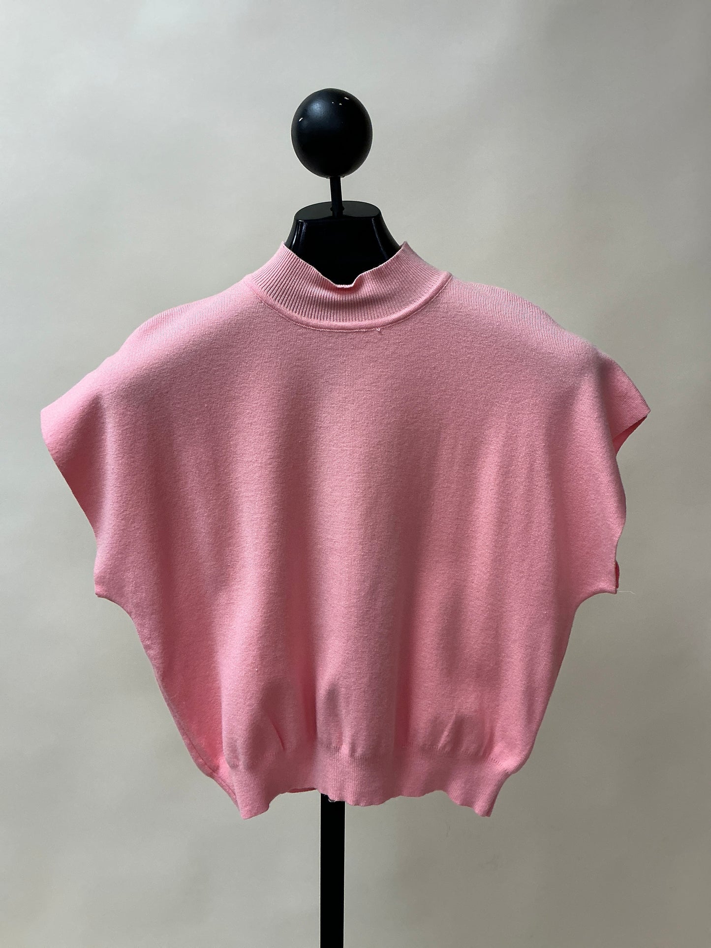 Mock Neck Short Sleeve Sweater Top