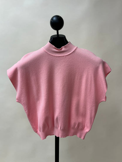 Mock Neck Short Sleeve Sweater Top