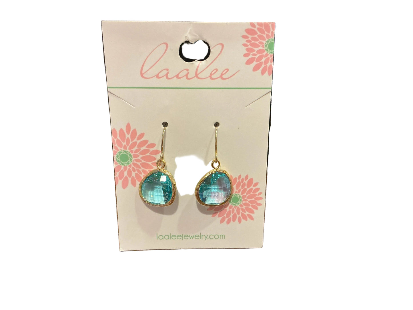 AQUAMARINE BLUE/GOLD EARRINGS
