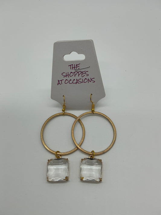 GOLD CIRCLE W/CLEAR DANGLE