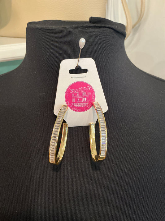 LG FAUX DIAM HOOP EAR