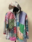 PATCHWORK JKT W/BUTTON CLOSURE
