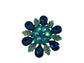 Floral Glass Stone Pin Brooch