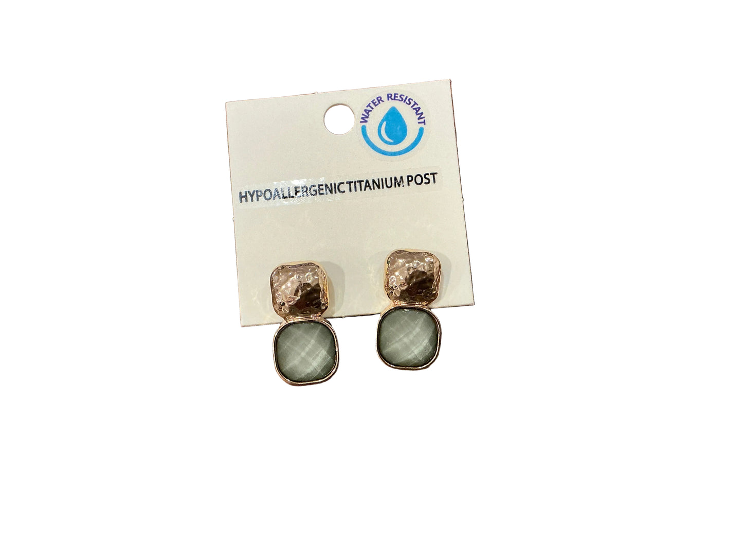 DUBL METAL/STONE EARRING(08694