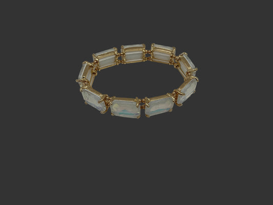 GOLD W/IRIDESCENT RHINESTONE BRACELET