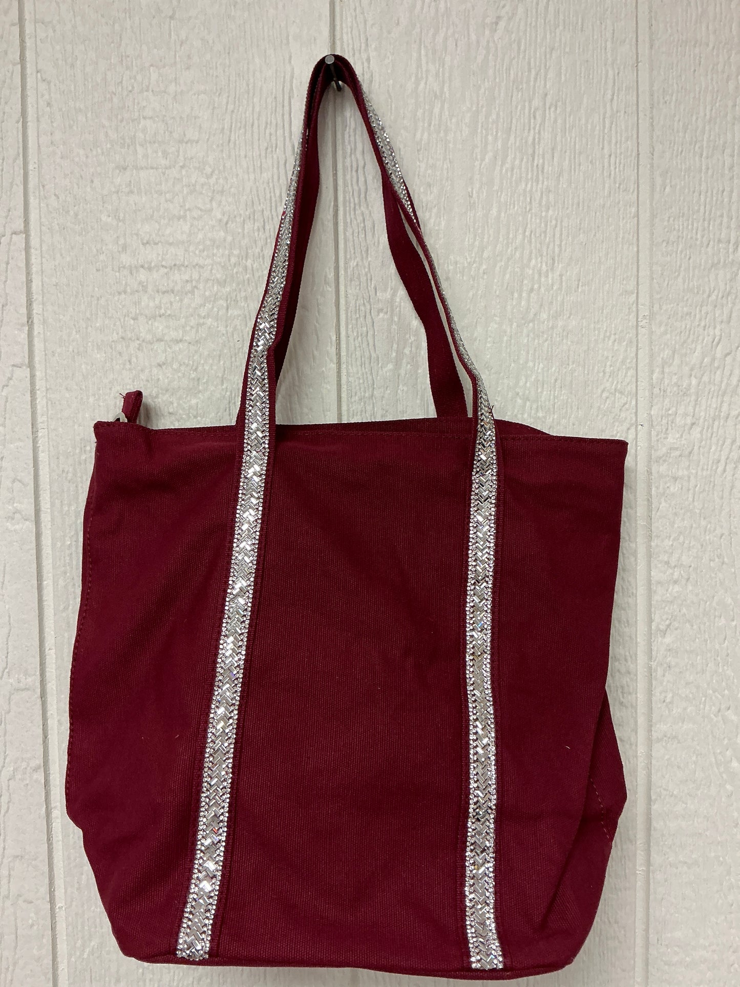 RHINESTONE CANVAS TOTE BAG