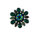 Floral Glass Stone Pin Brooch