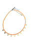 COLORFUL SEED BEAD AND GOLD FAN NECKLACE