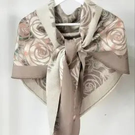Rose Pattern Triangle Scarf