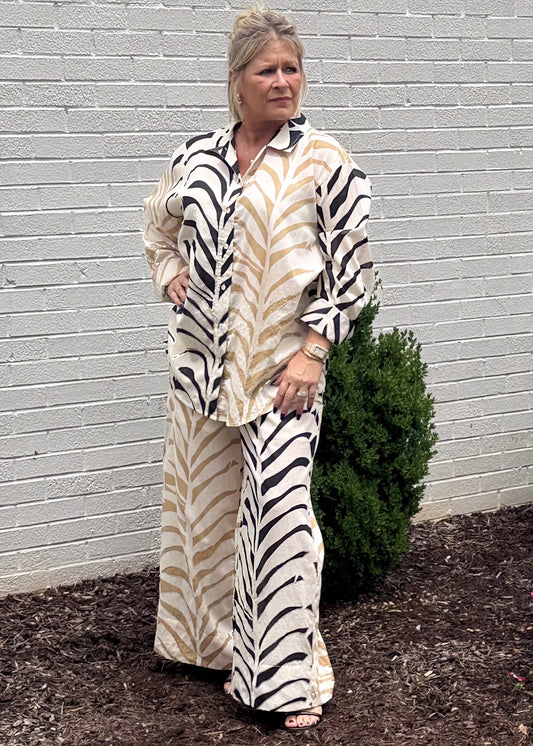 Savanna Stripe Zebra Print Set